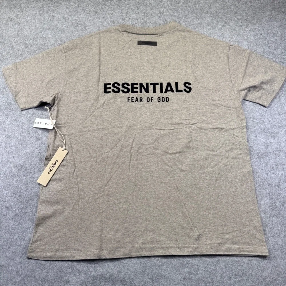 Fear of God Essentials T-Shirt Mens XL Dark Oatmeal New Logo Tee 125BT212063F